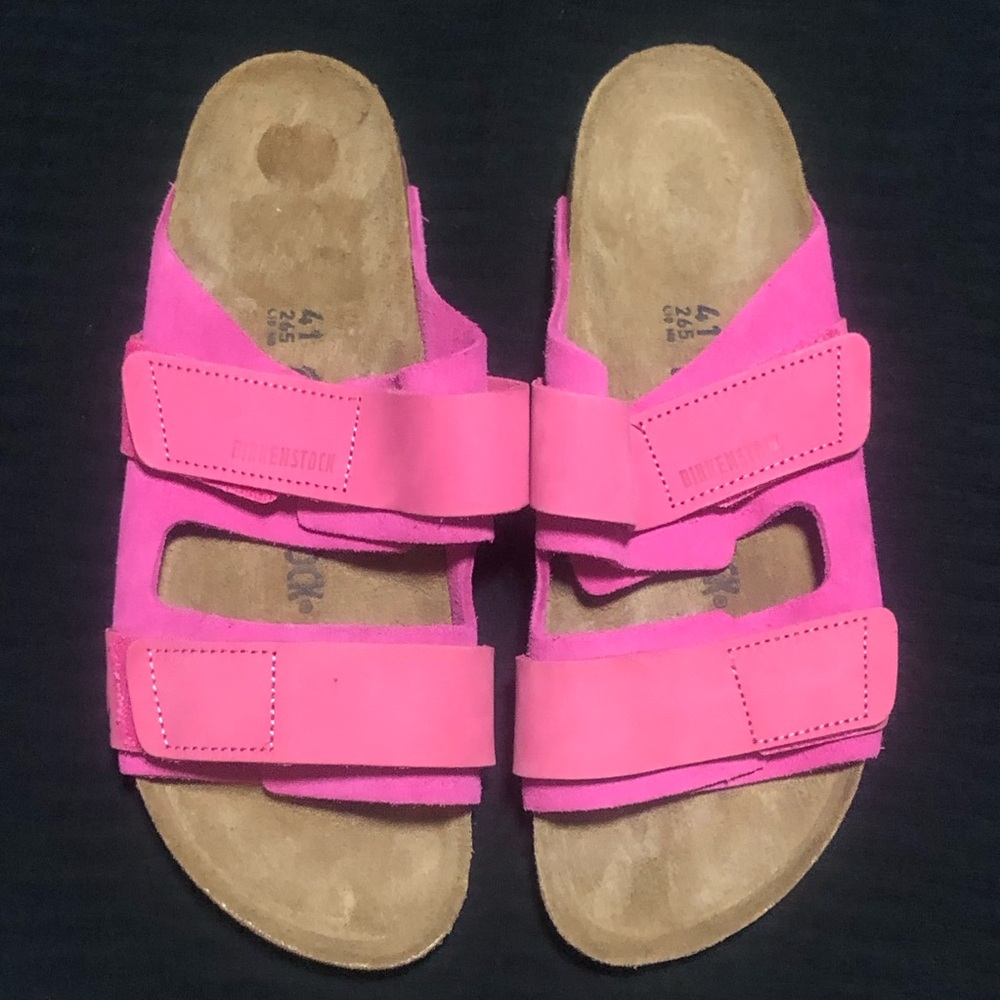 Birkenstock Women's Uji Sandals Modern Suede Fuchsia Tulip, Size 10 (41)